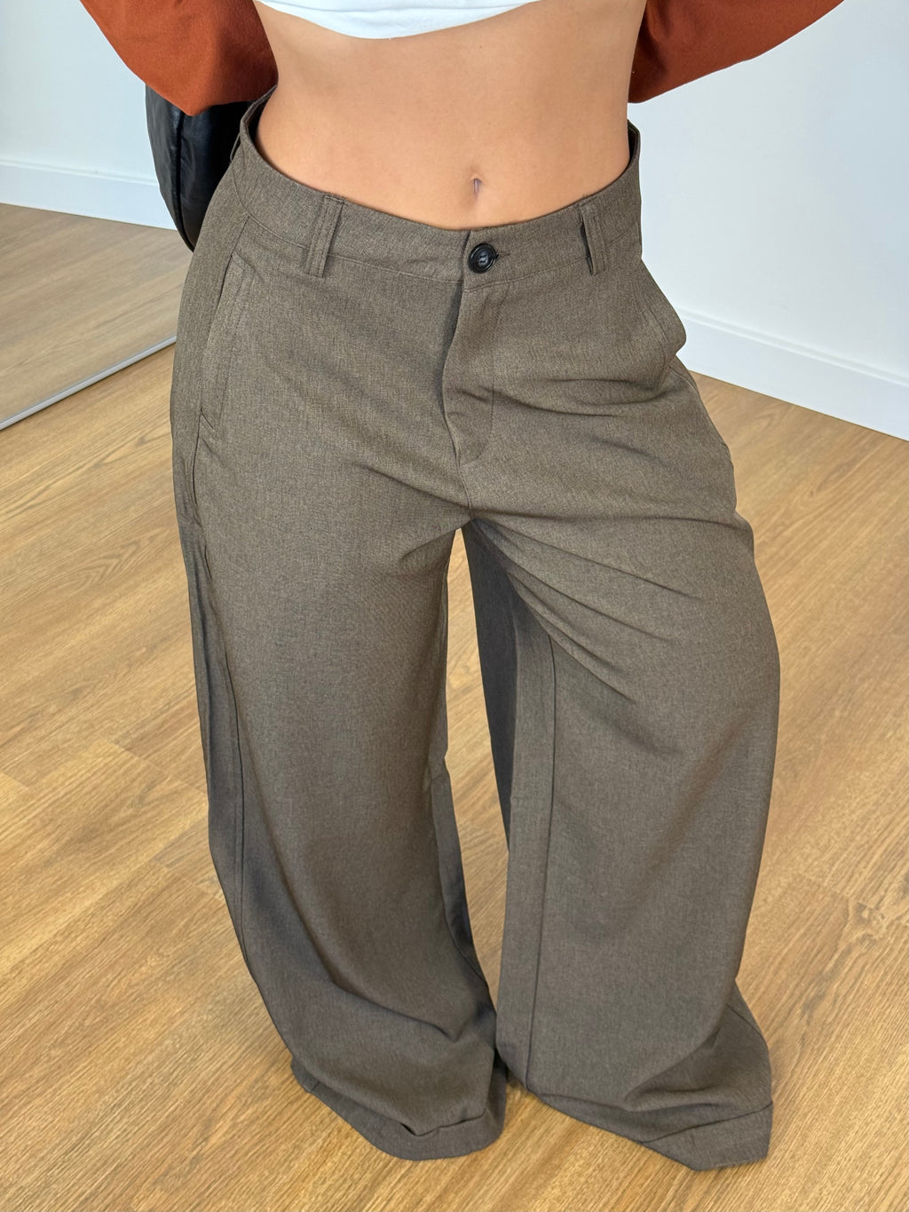 EXTRABASIC WIDE PANT BROWN