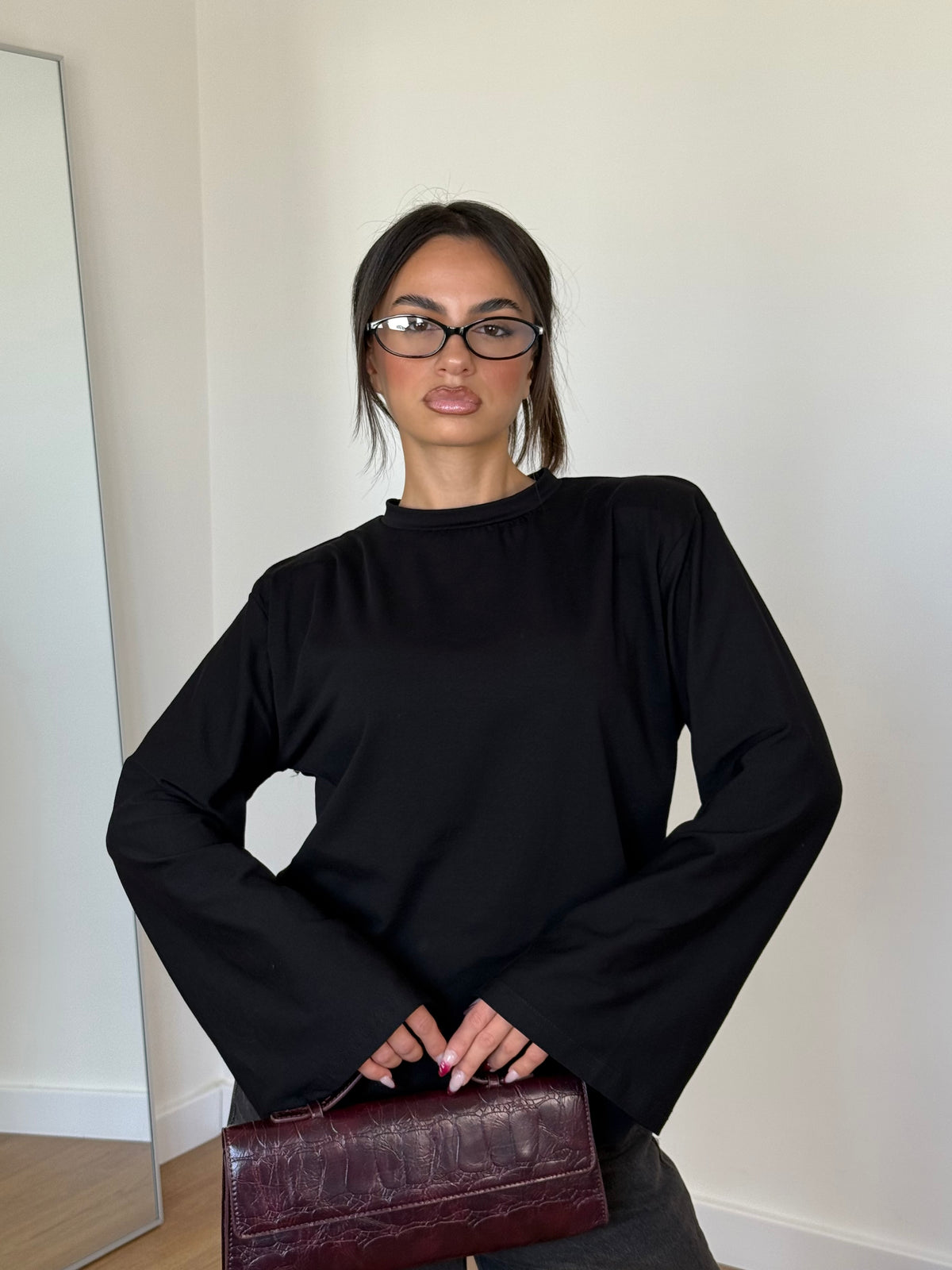 WIDE SLEEVE LONGSLEEVE SHIRT BLACK