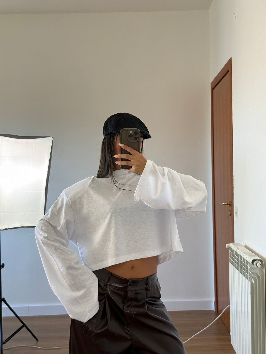 CROP LONGSLEEVE SHIRT WHITE