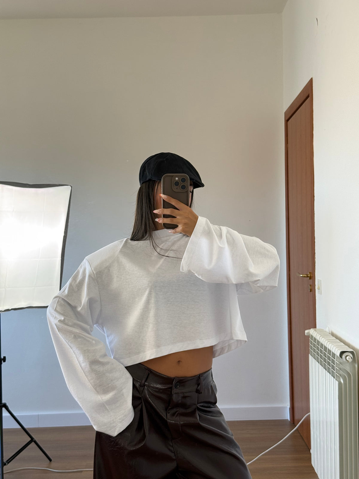 CROP LONGSLEEVE SHIRT WHITE