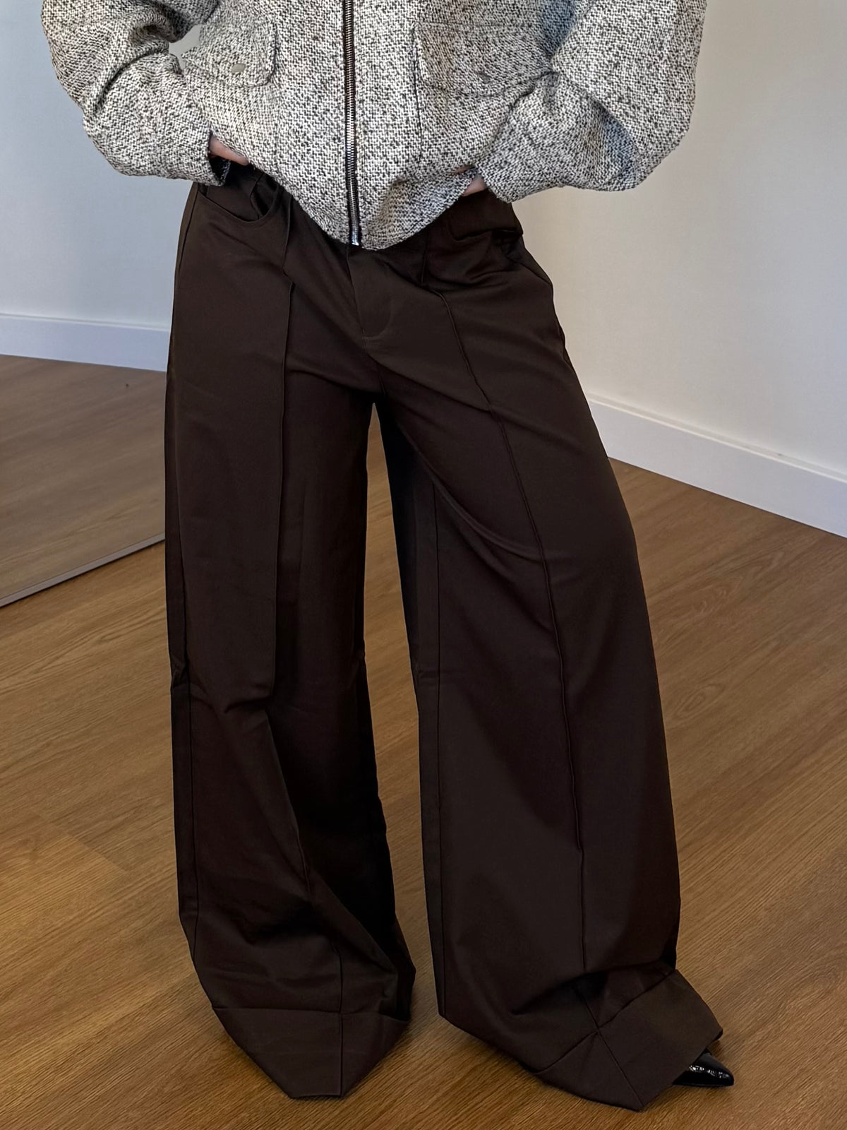 WIDELINE WIDE PANT BROWN