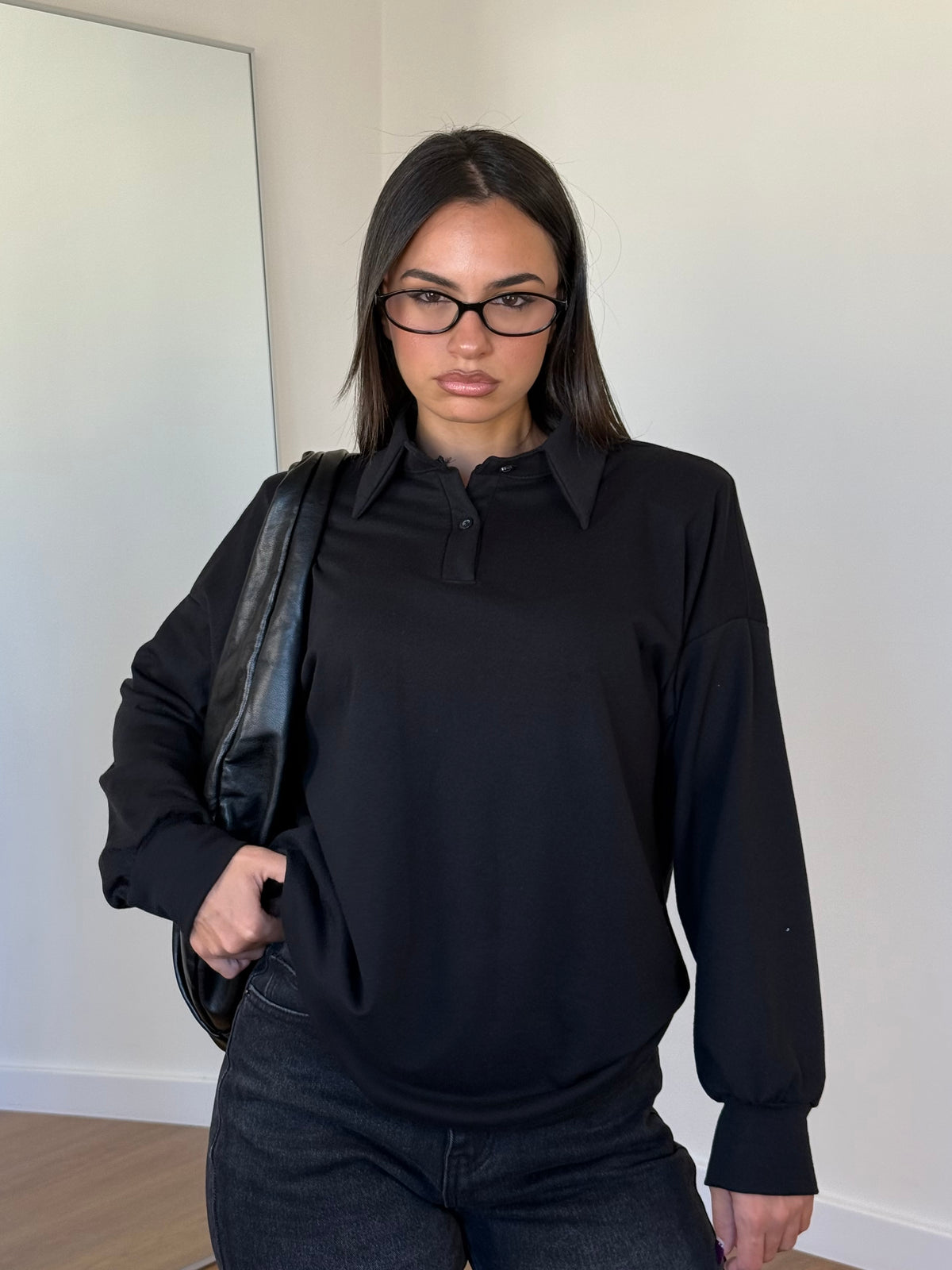 POLO LONGSLEEVE SHIRT BLACK