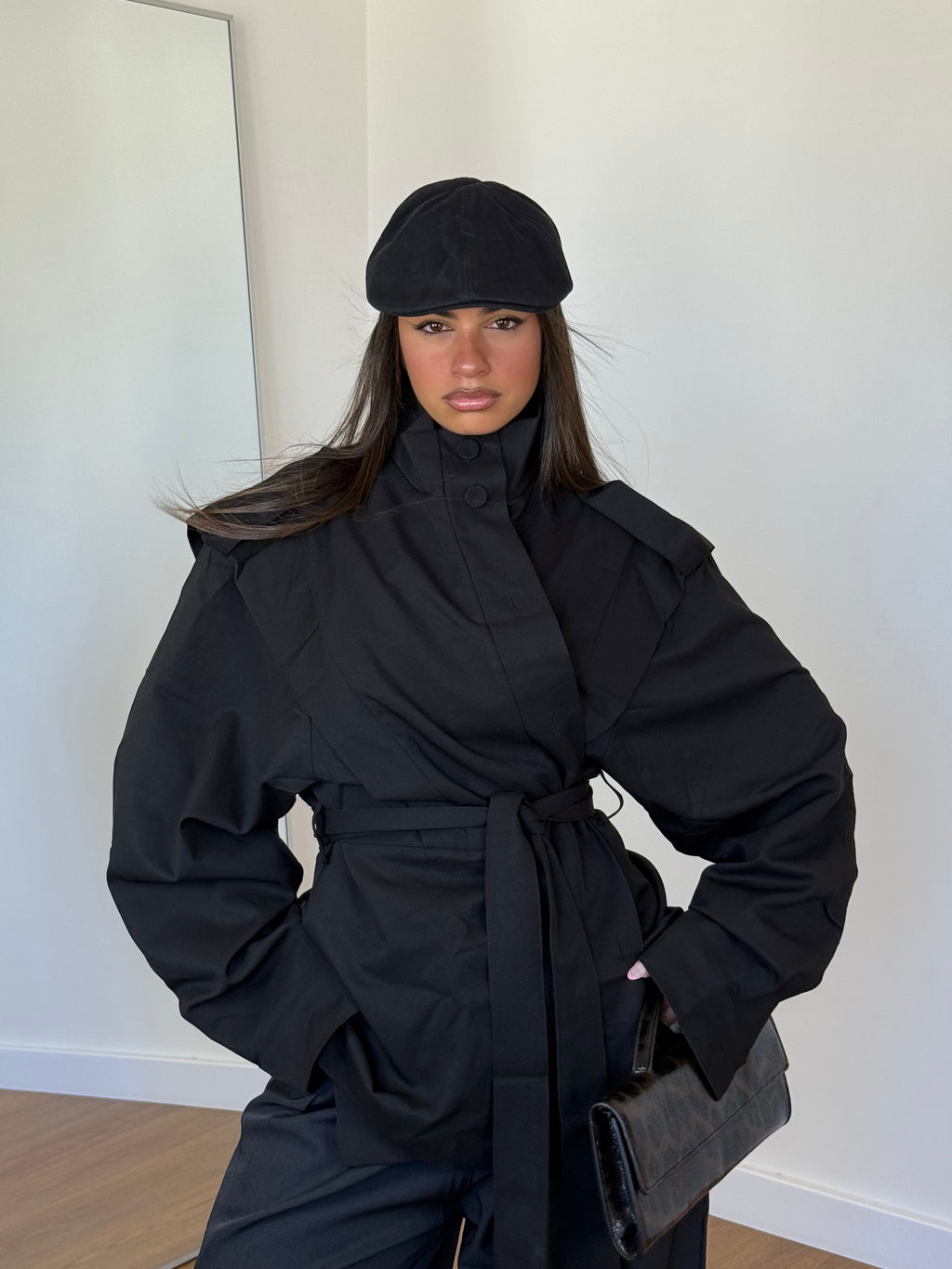 FUNNEL-NECK TRENCH NERO
