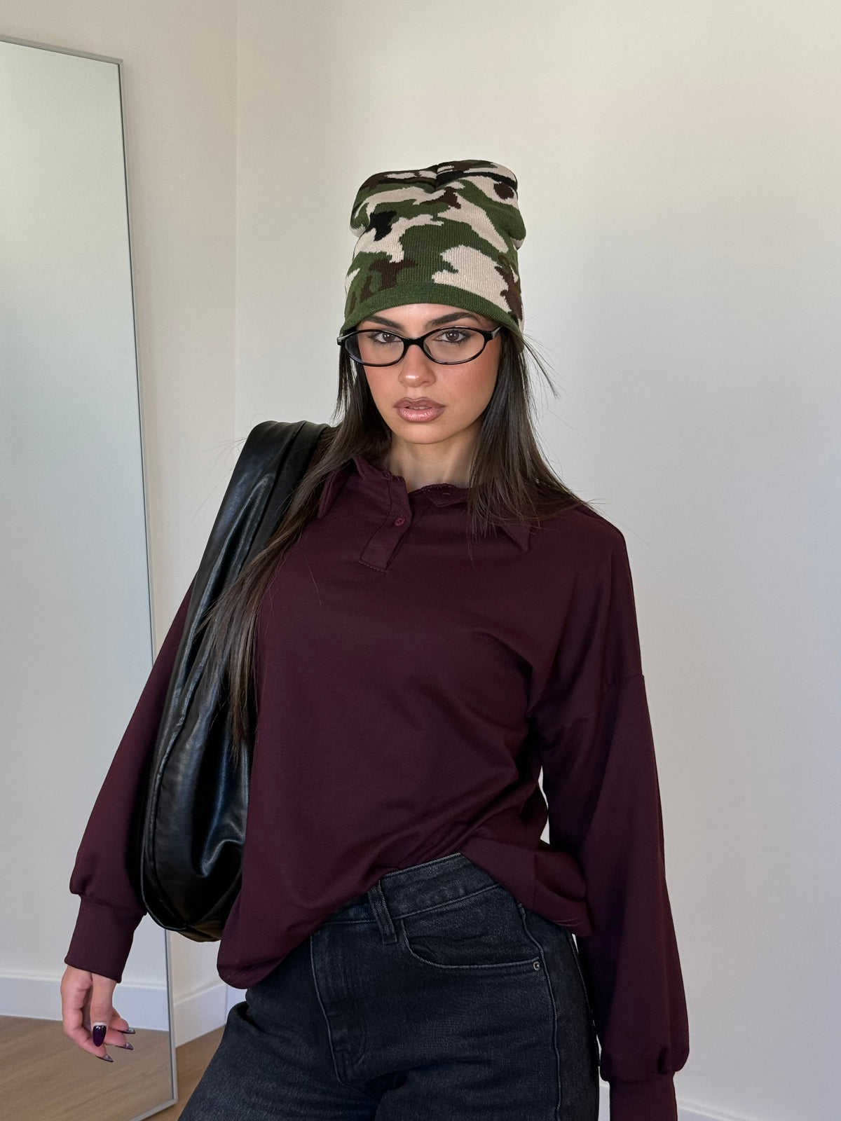 POLO LONGSLEEVE SHIRT WINE