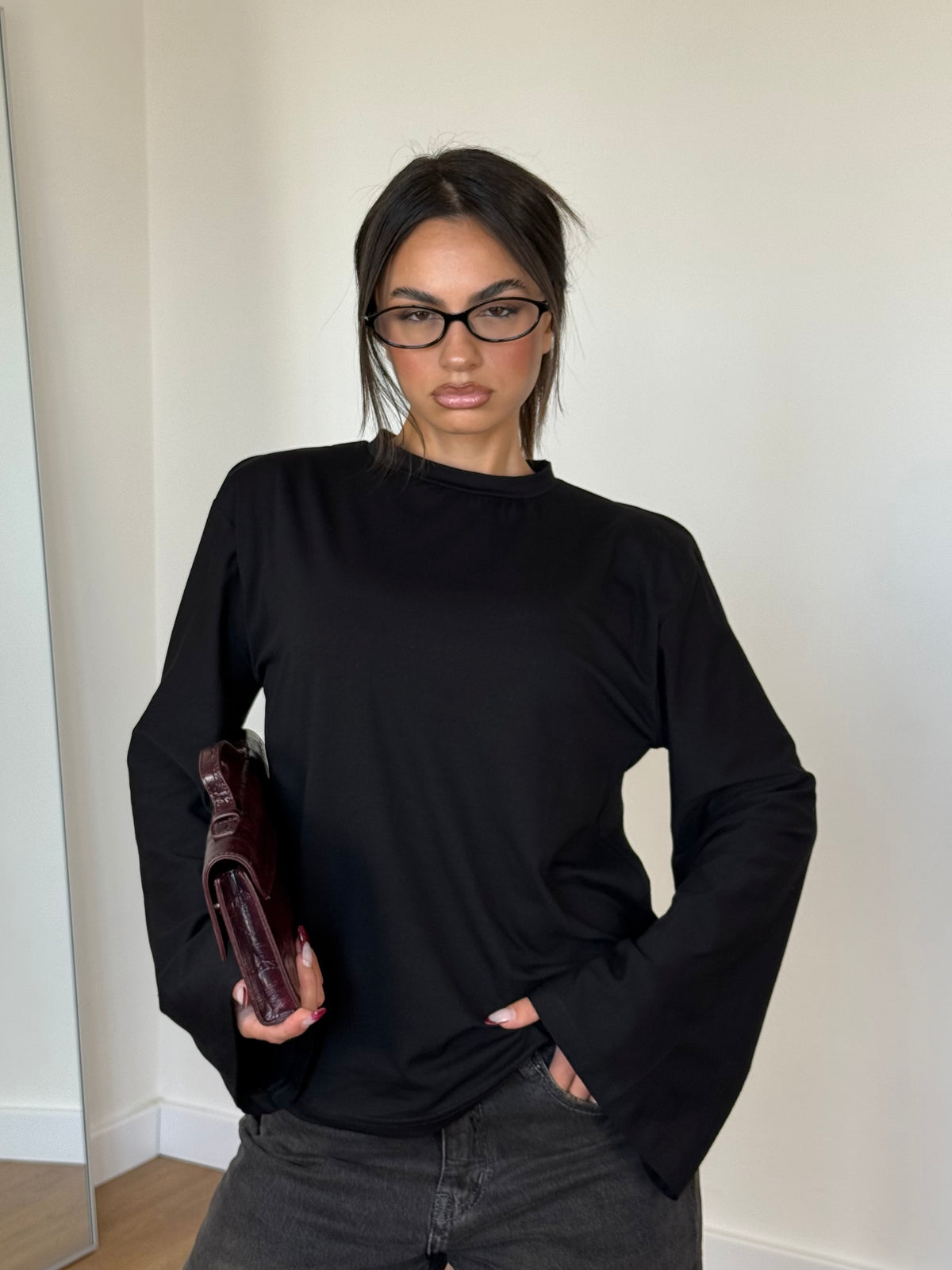 WIDE SLEEVE LONGSLEEVE SHIRT BLACK