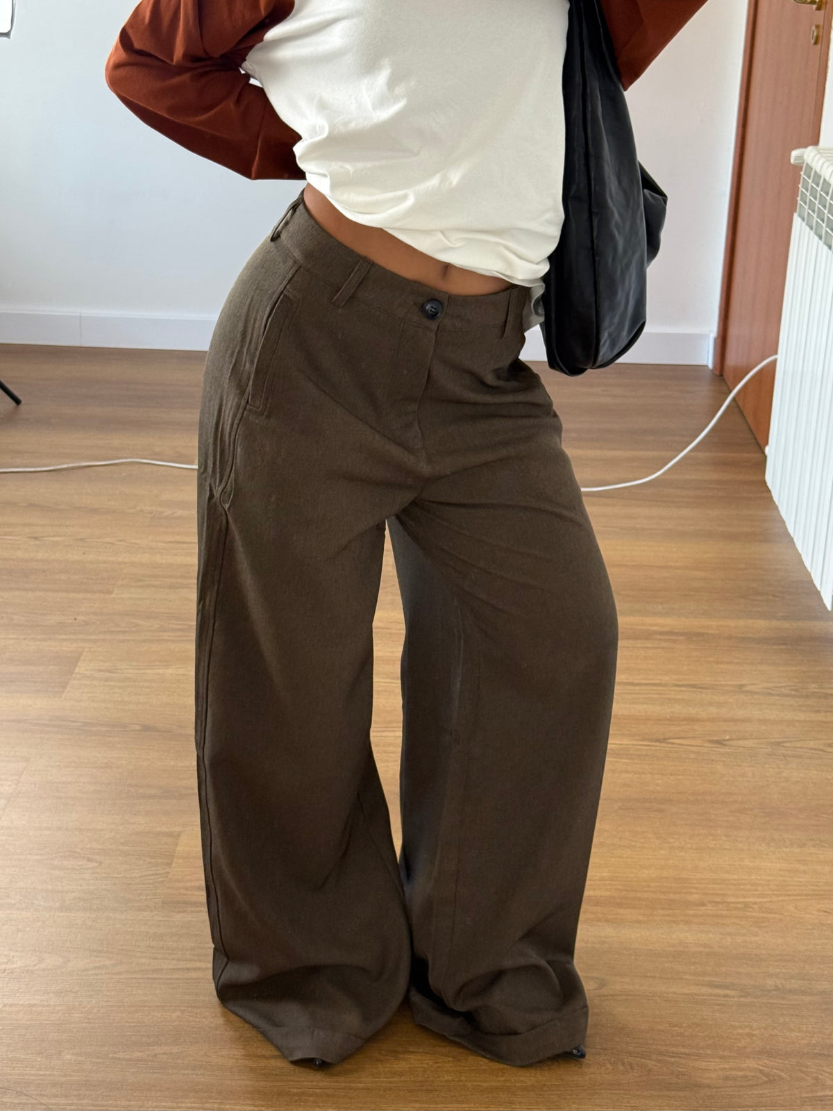 EXTRABASIC WIDE PANT BROWN
