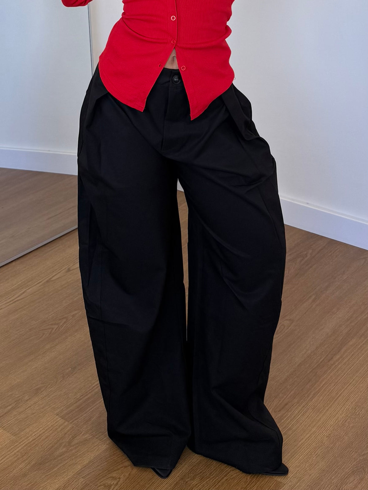 STRUCTURED WIDE PANT NERO