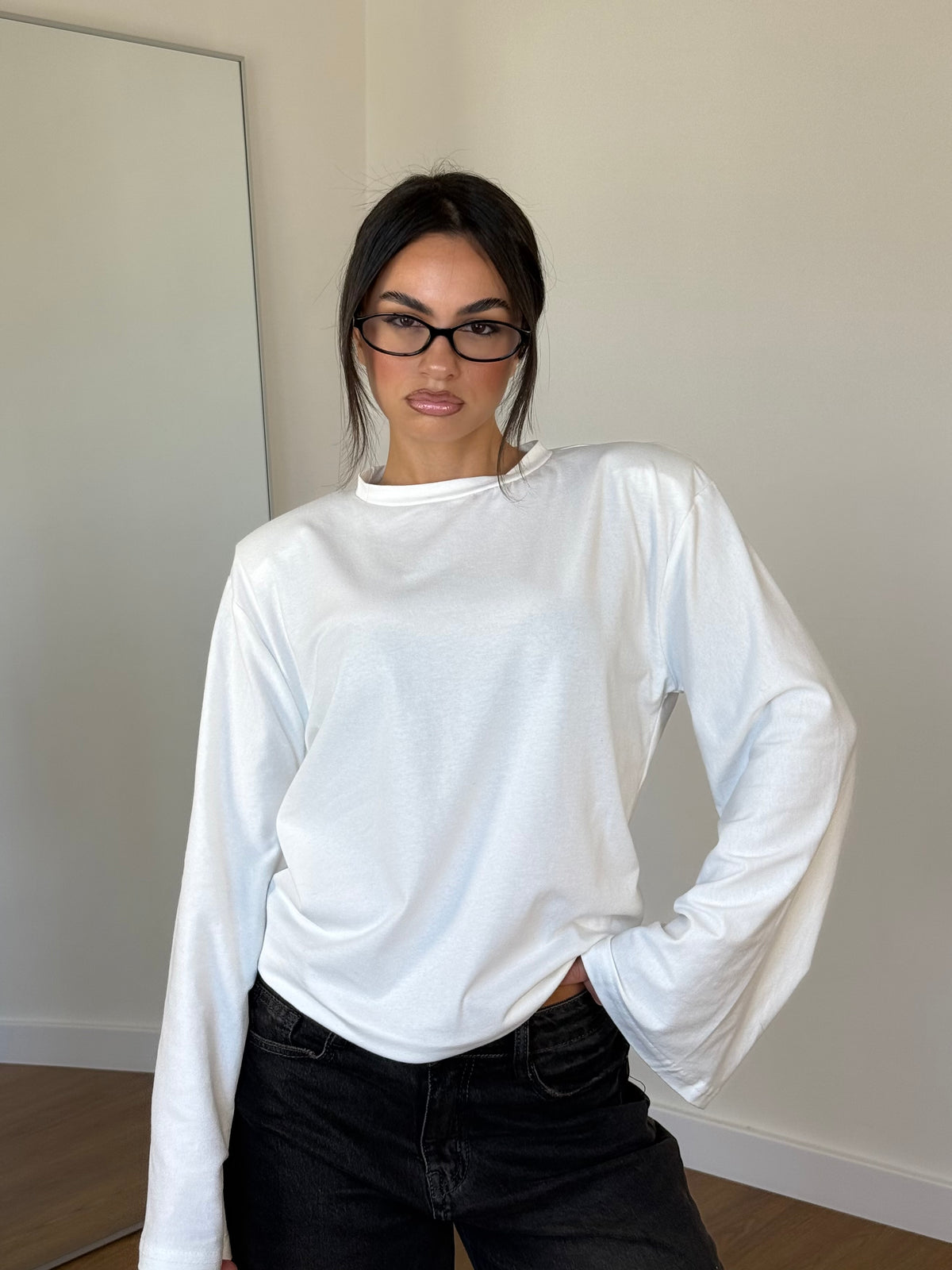 WIDE SLEEVE LONGSLEEVE SHIRT WHITE