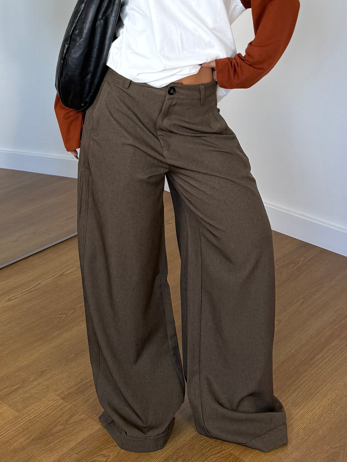 EXTRABASIC WIDE PANT BROWN