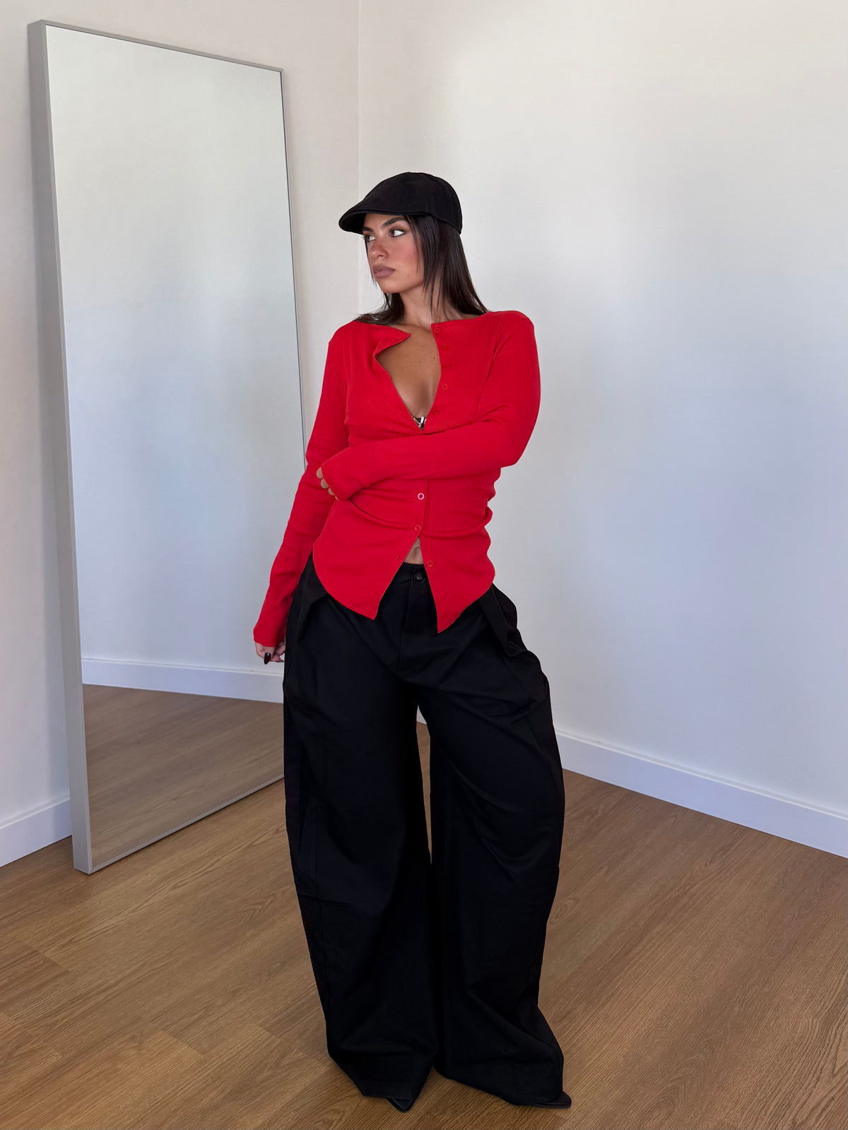 STRUCTURED WIDE PANT NERO