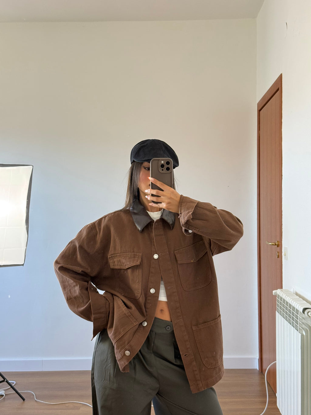 BARN DENIM JACKET BROWN