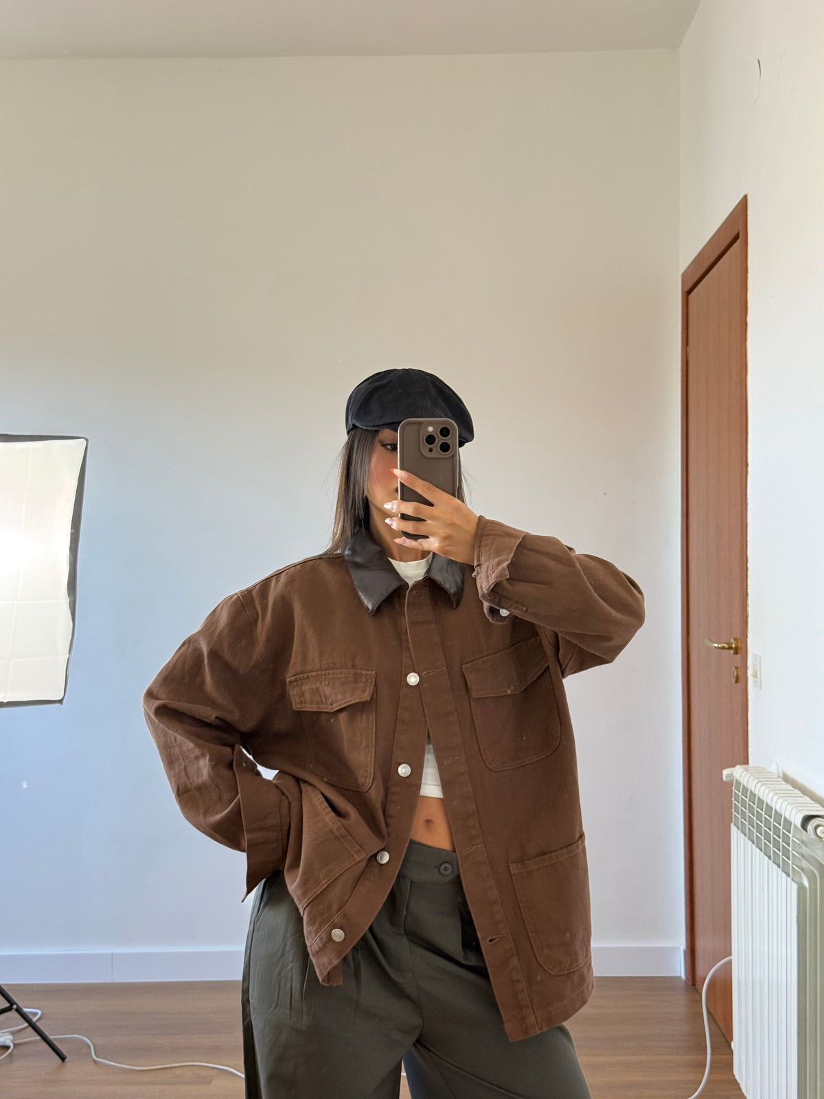 BARN DENIM JACKET BROWN
