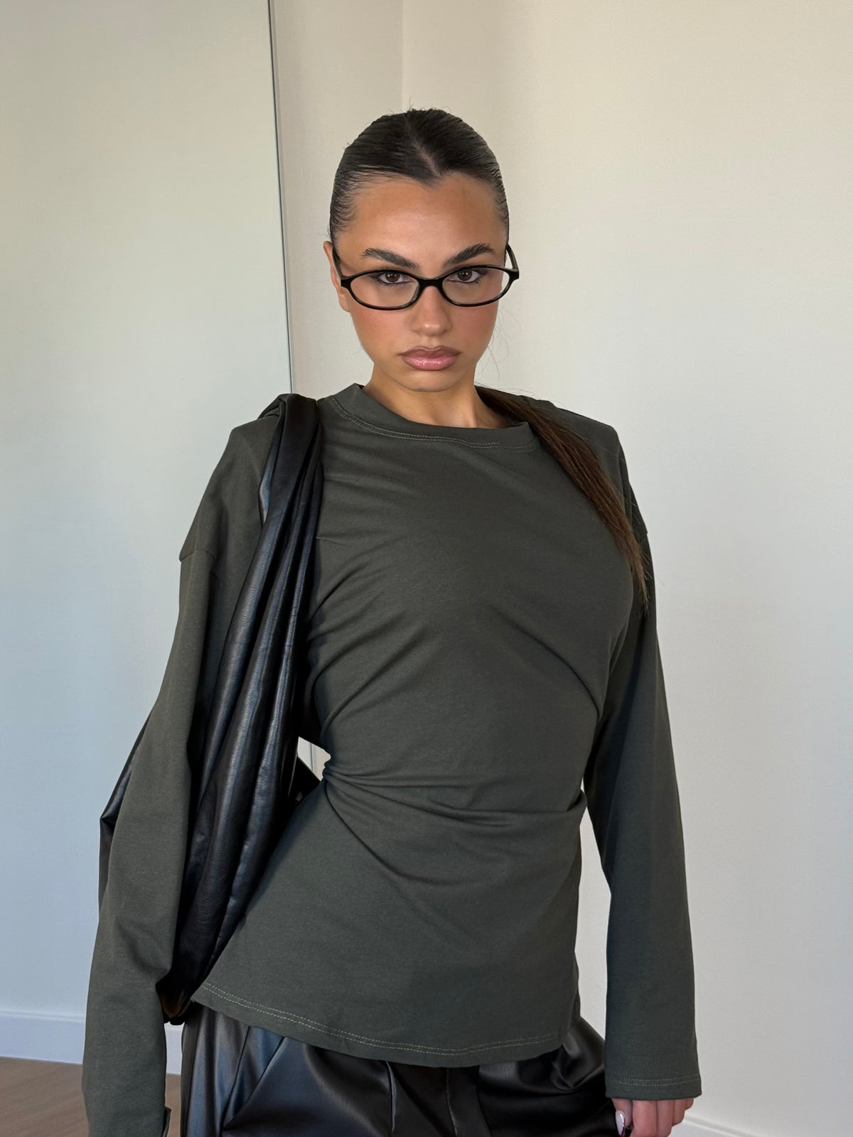 BUSTIER LONGSLEEVE SHIRT GREEN