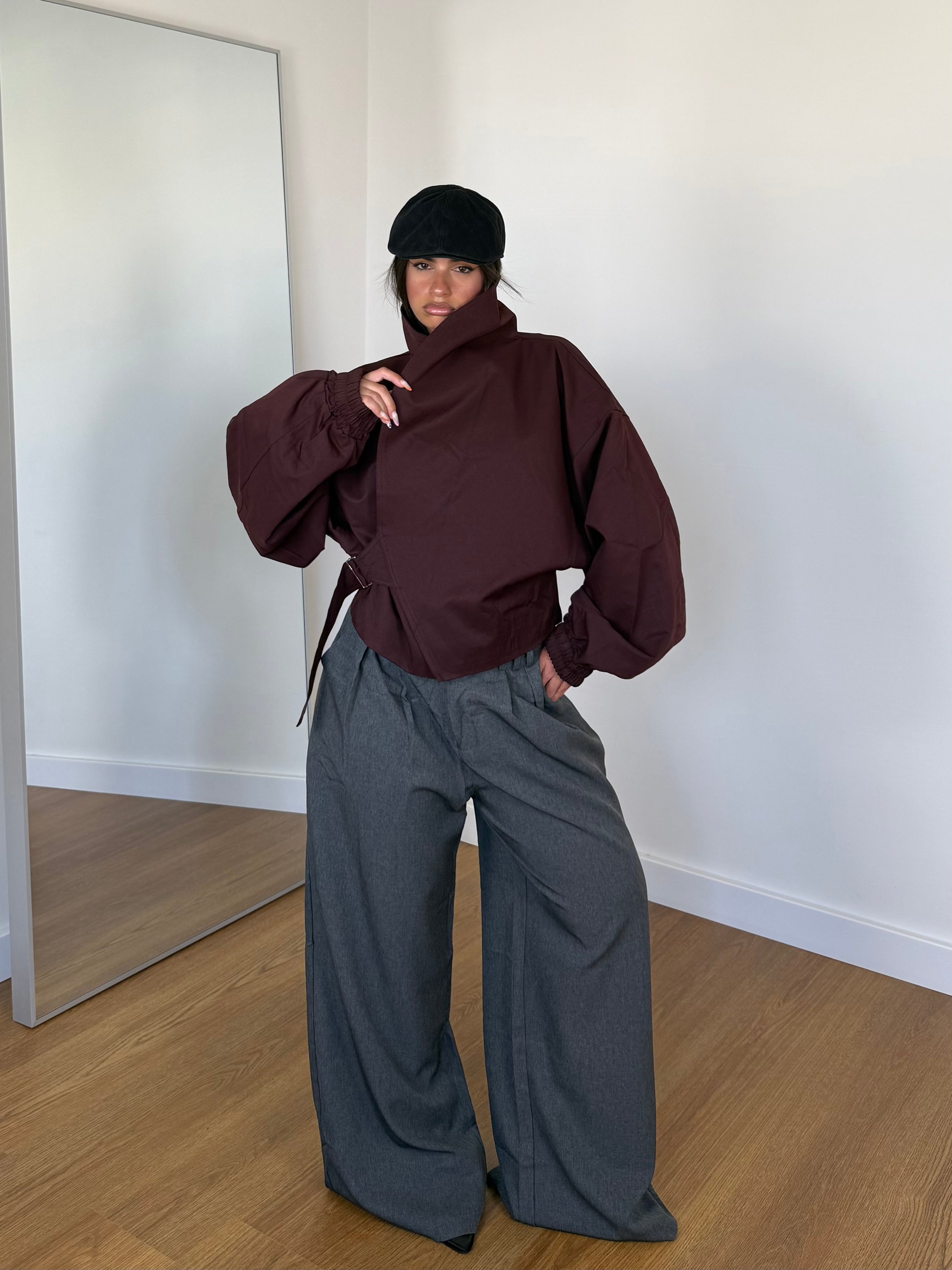 WIDE HAILEY B. PANT GREY
