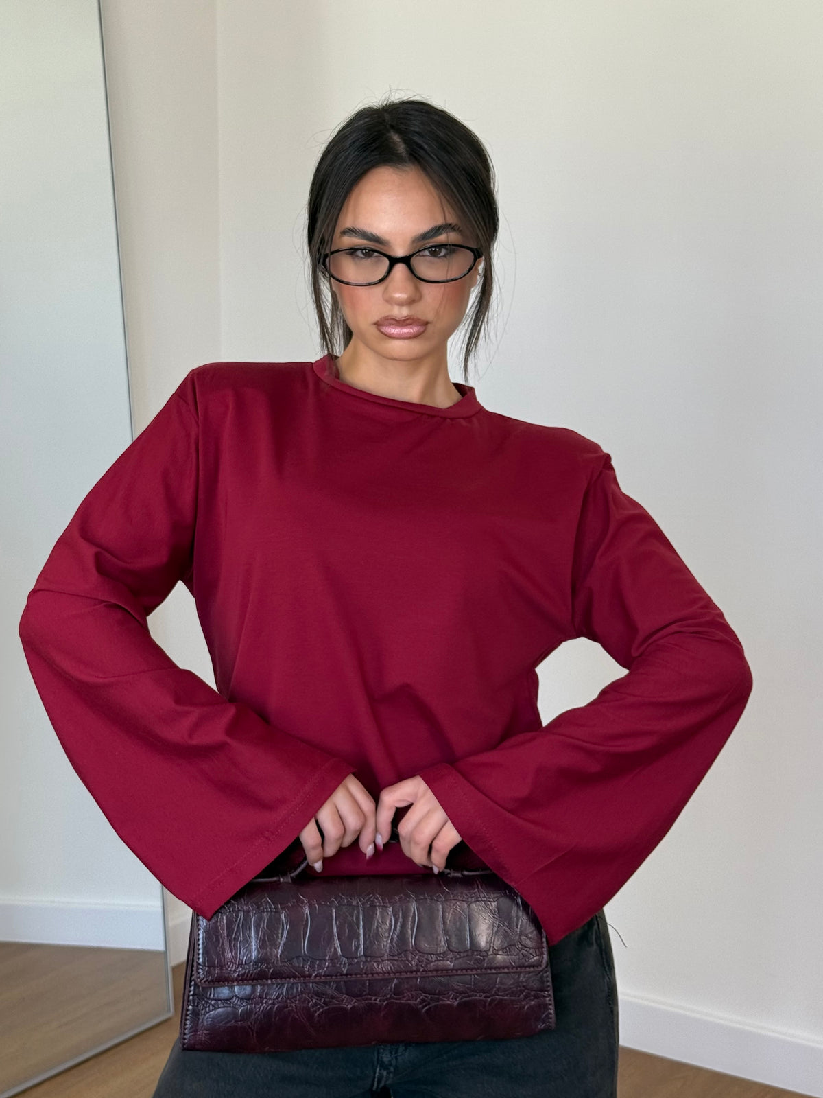 WIDE SLEEVE LONGSLEEVE SHIRT WINE