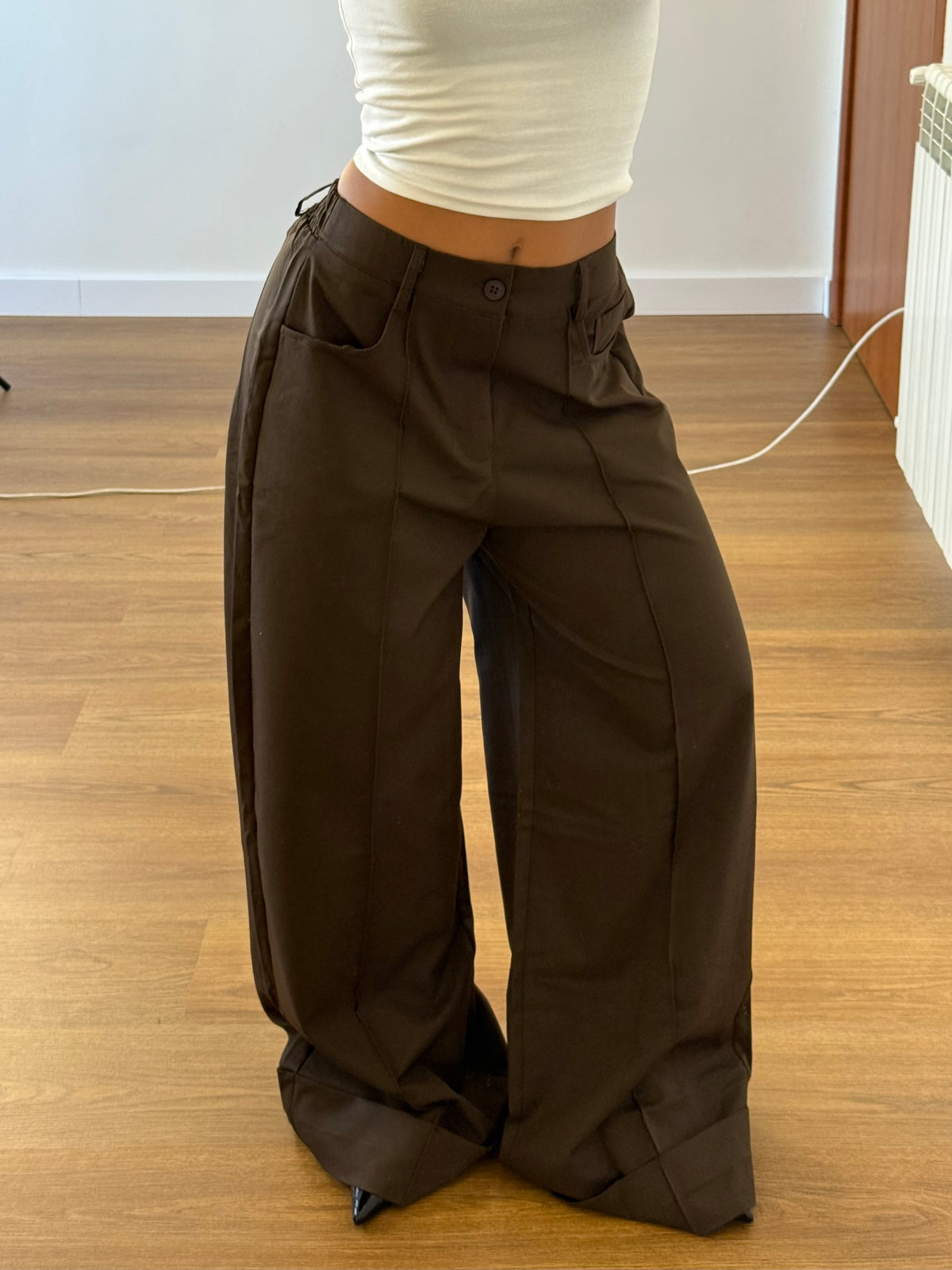 WIDELINE WIDE PANT BROWN