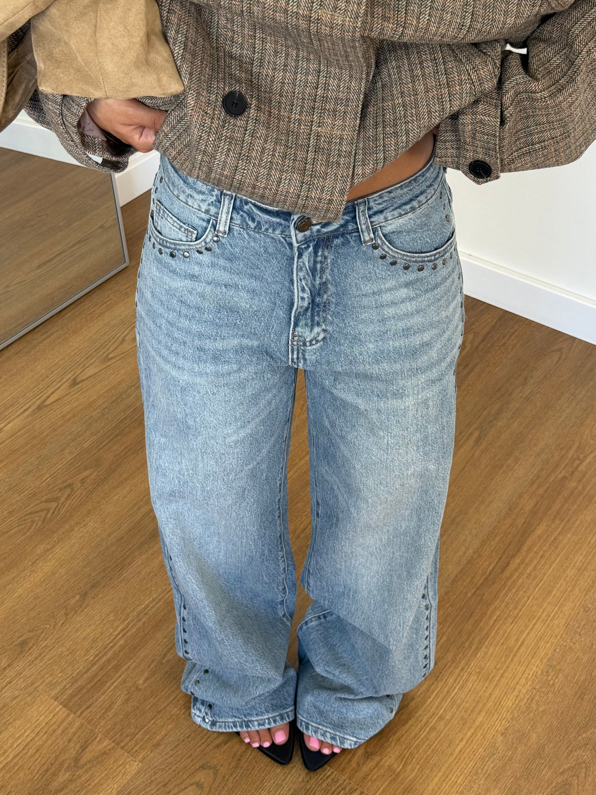 STUDDED DENIM