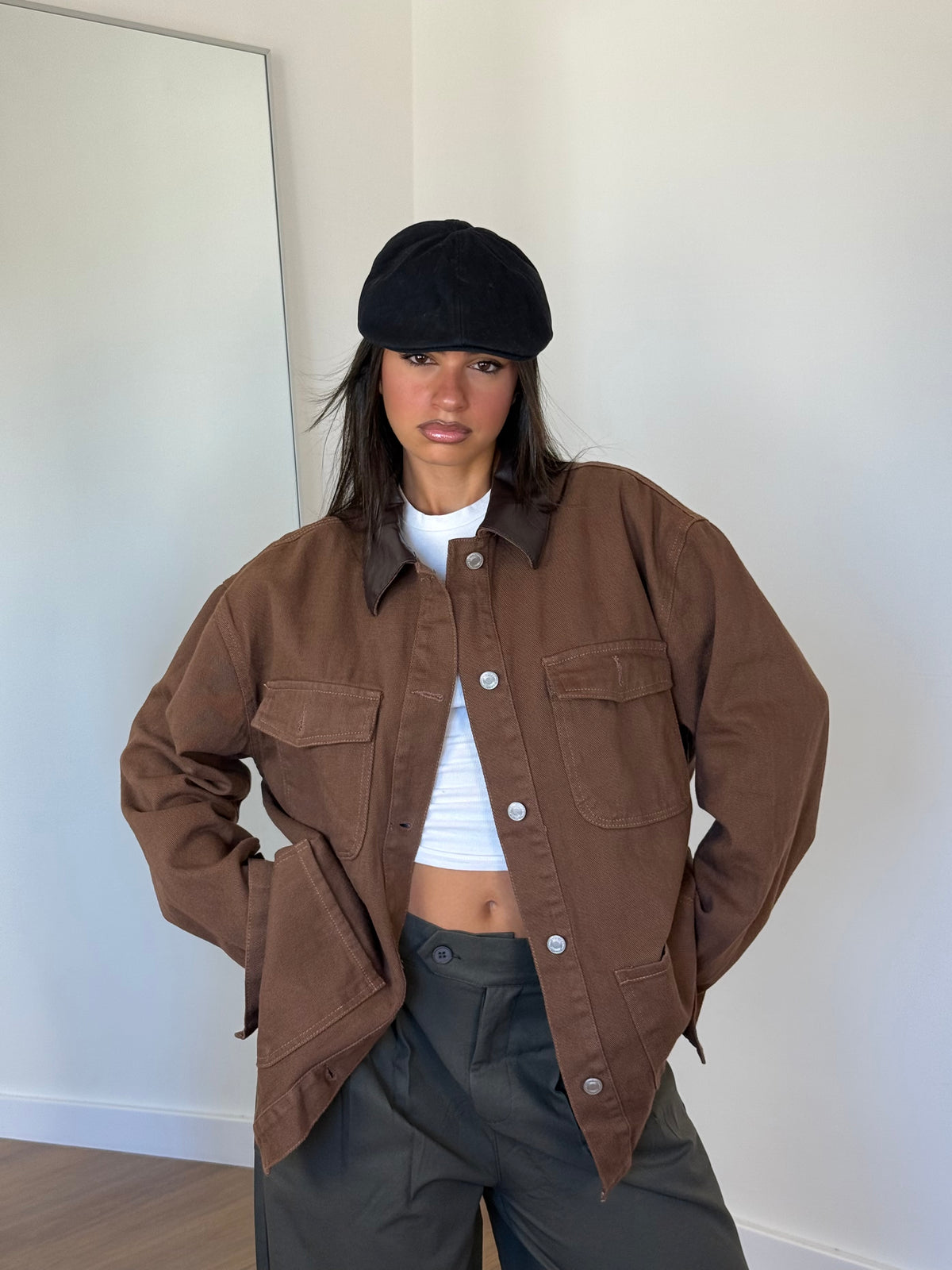 BARN DENIM JACKET BROWN