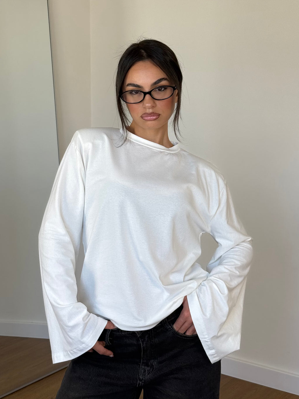WIDE SLEEVE LONGSLEEVE SHIRT WHITE