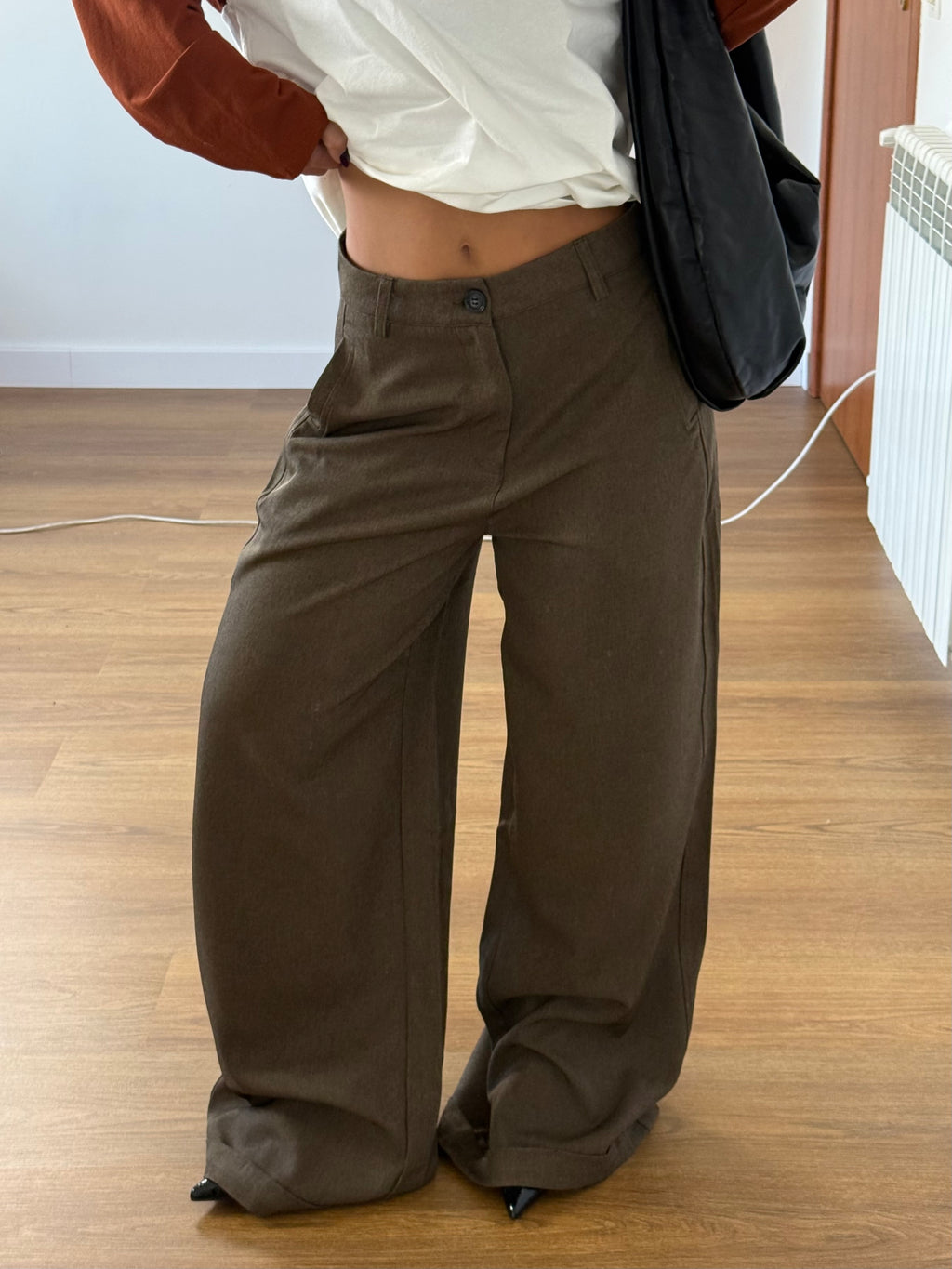 EXTRABASIC WIDE PANT BROWN