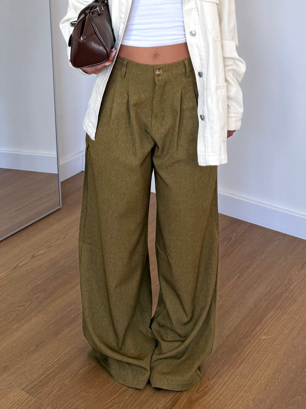 BASIC WIDE PANT GREEN