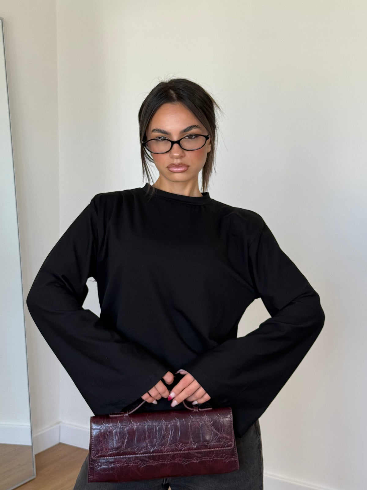 WIDE SLEEVE LONGSLEEVE SHIRT BLACK