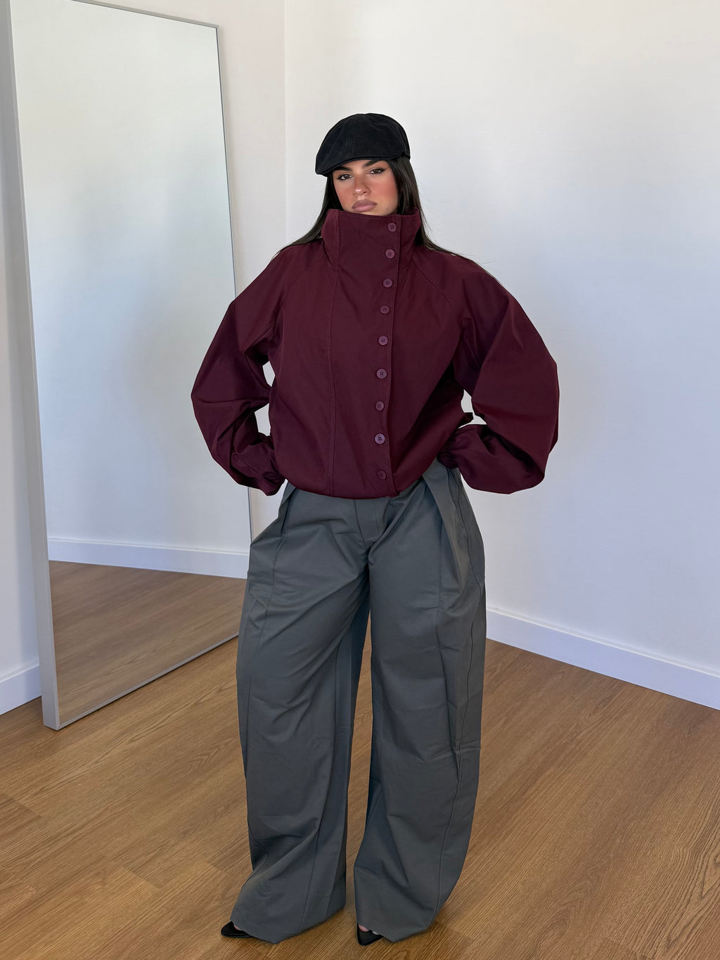 STRUCTURED WIDE PANT GREY