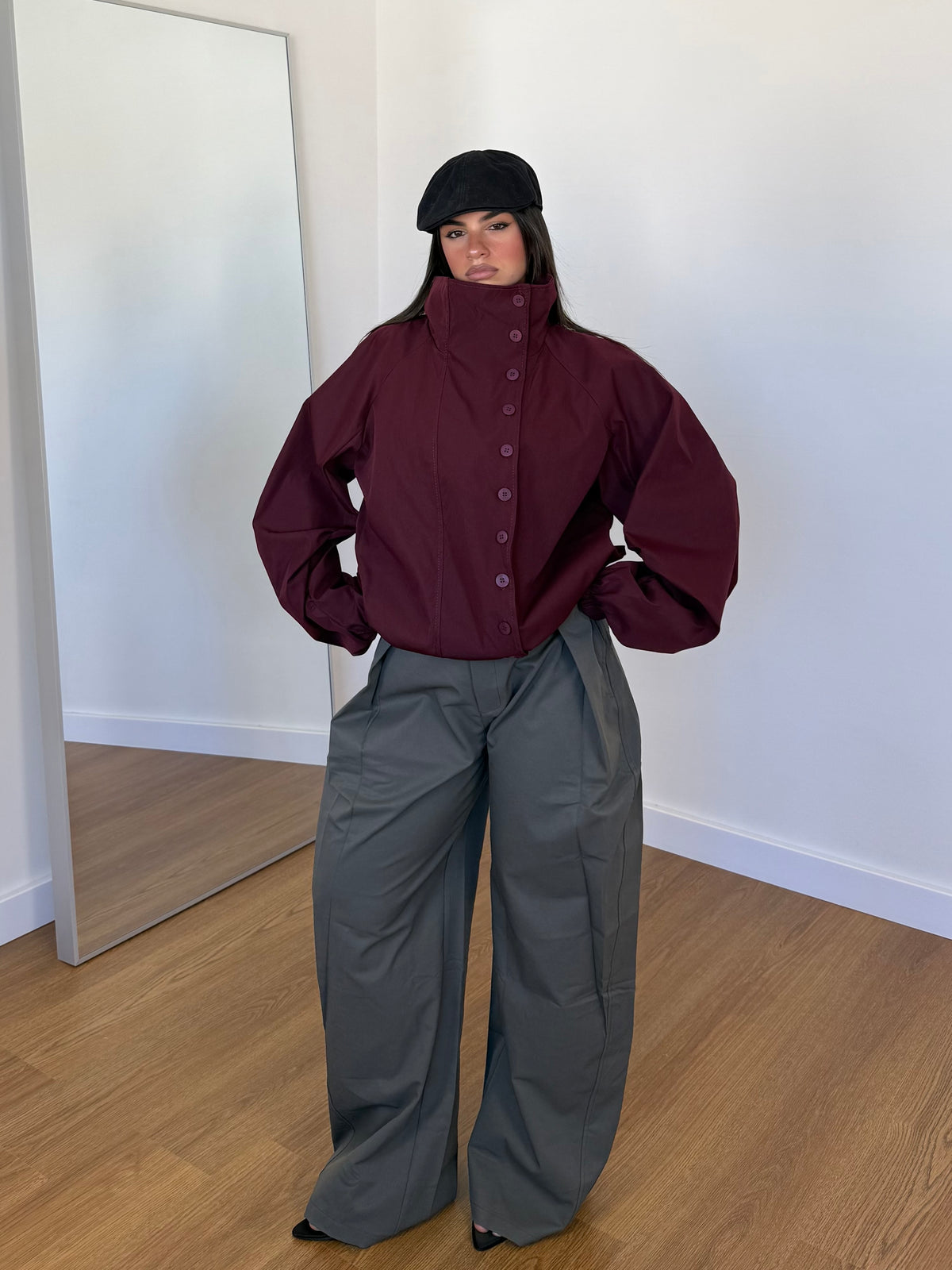 STRUCTURED WIDE PANT GREY