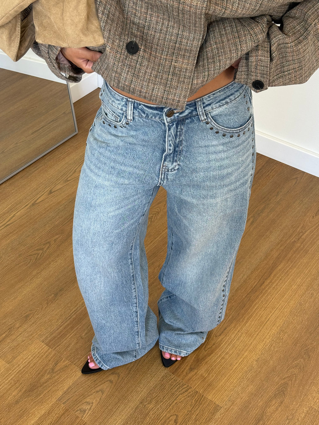 STUDDED DENIM