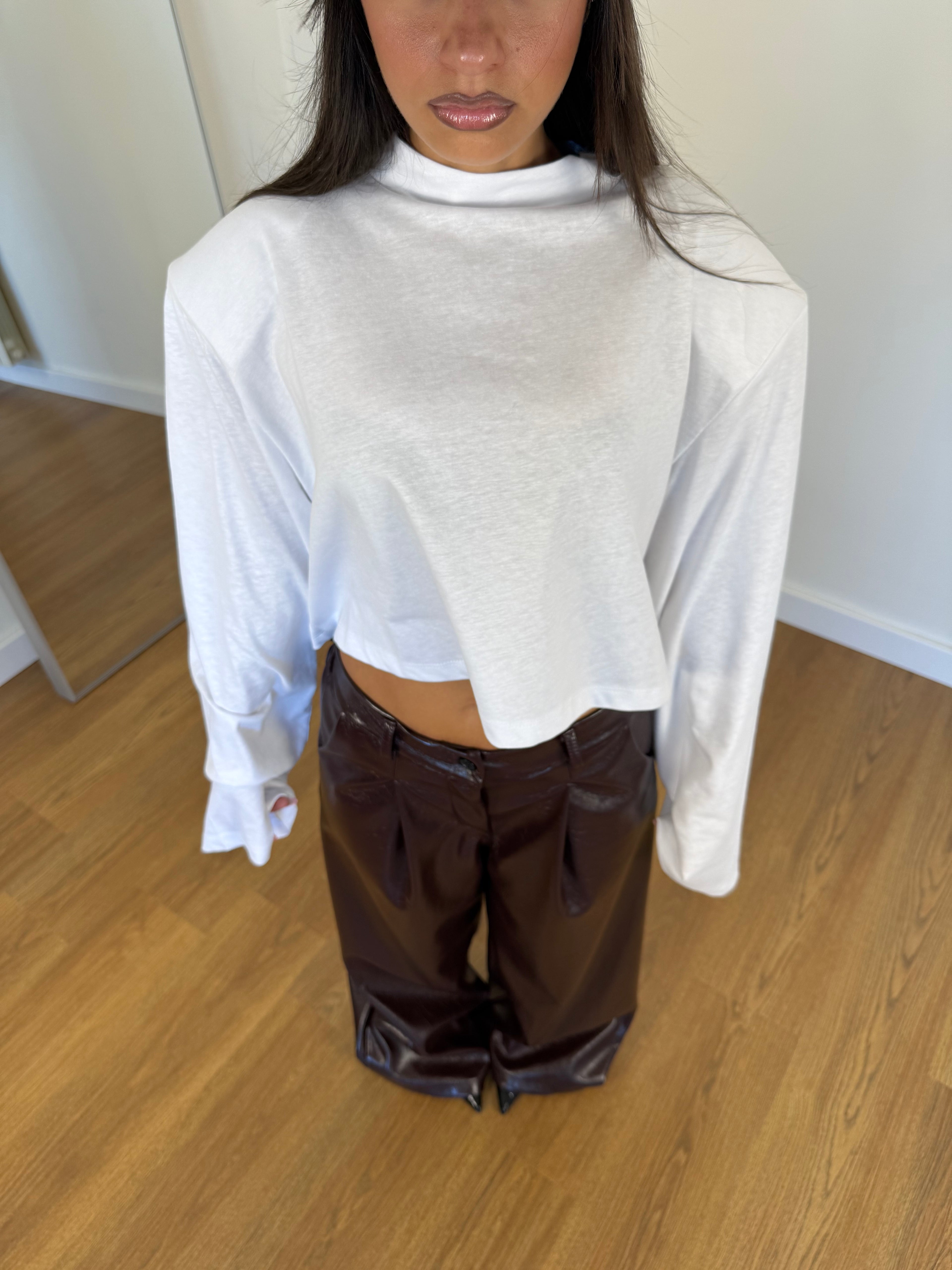 CROP LONGSLEEVE SHIRT WHITE