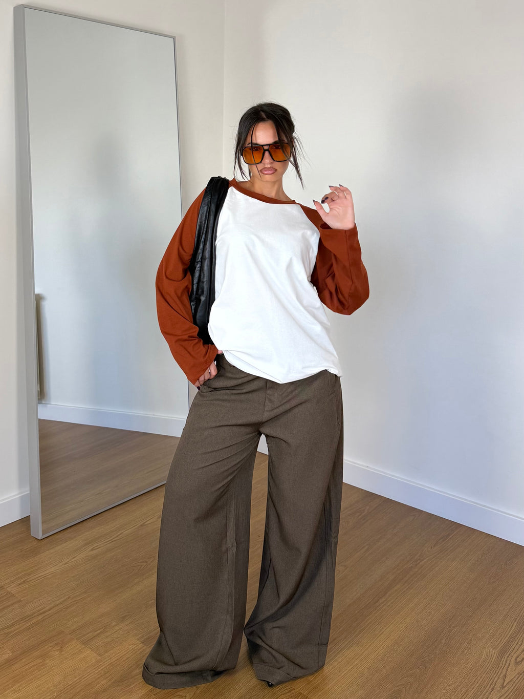 EXTRABASIC WIDE PANT BROWN