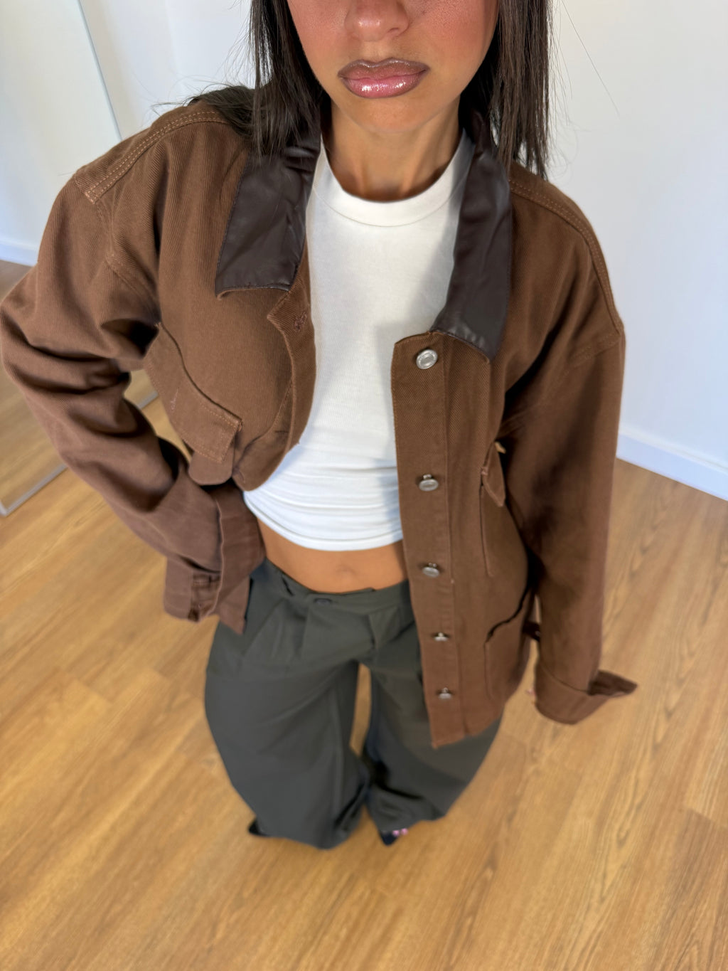 BARN DENIM JACKET BROWN