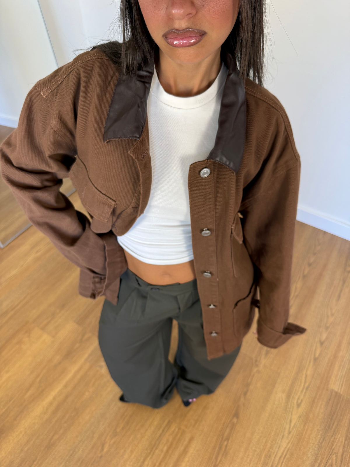 BARN DENIM JACKET BROWN