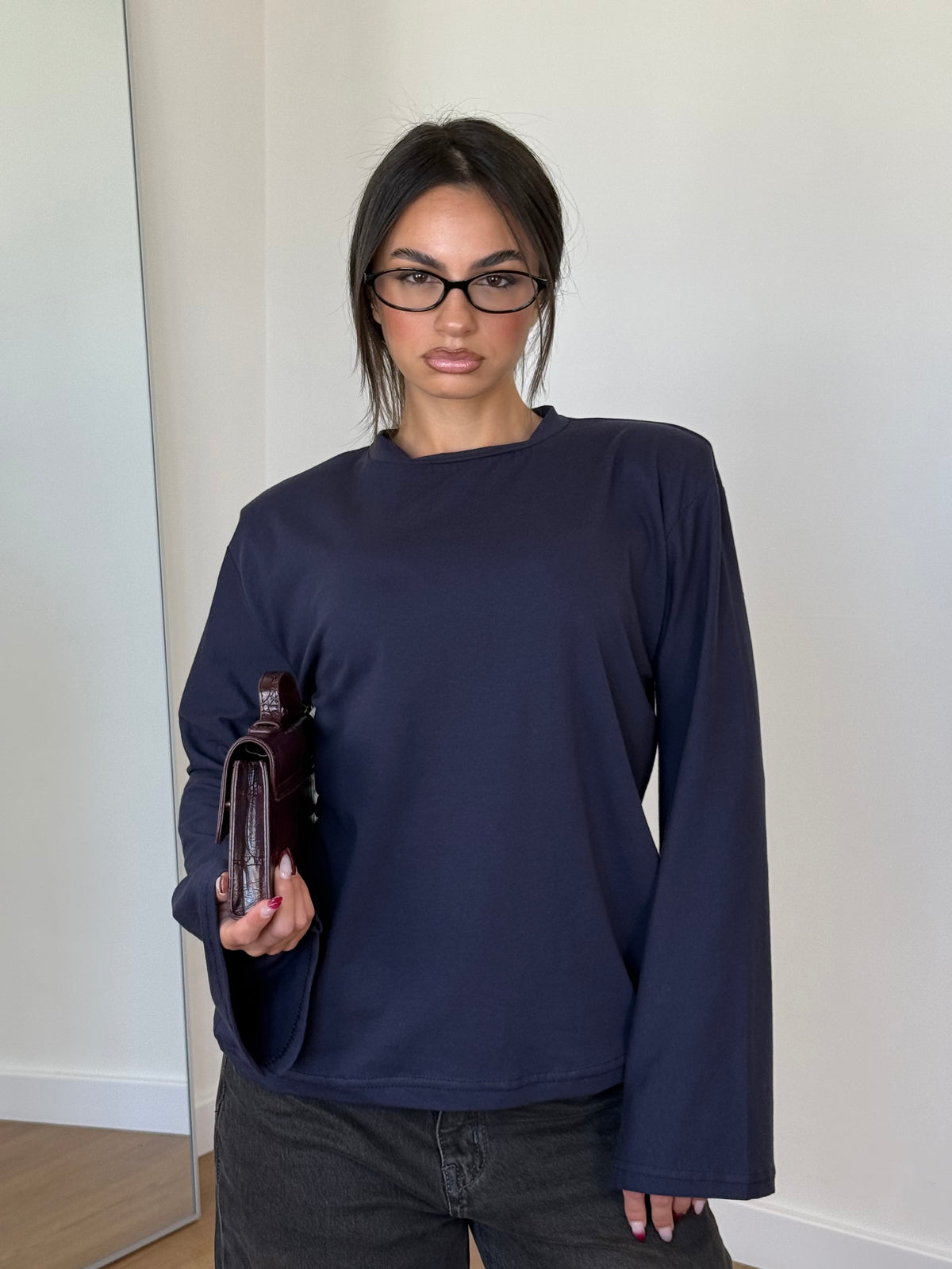 WIDE SLEEVE LONGSLEEVE SHIRT BLUE