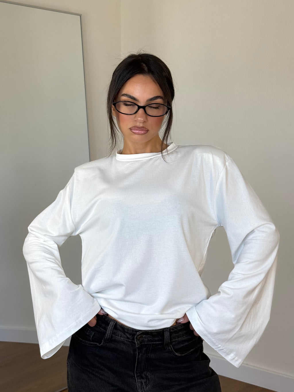 WIDE SLEEVE LONGSLEEVE SHIRT WHITE
