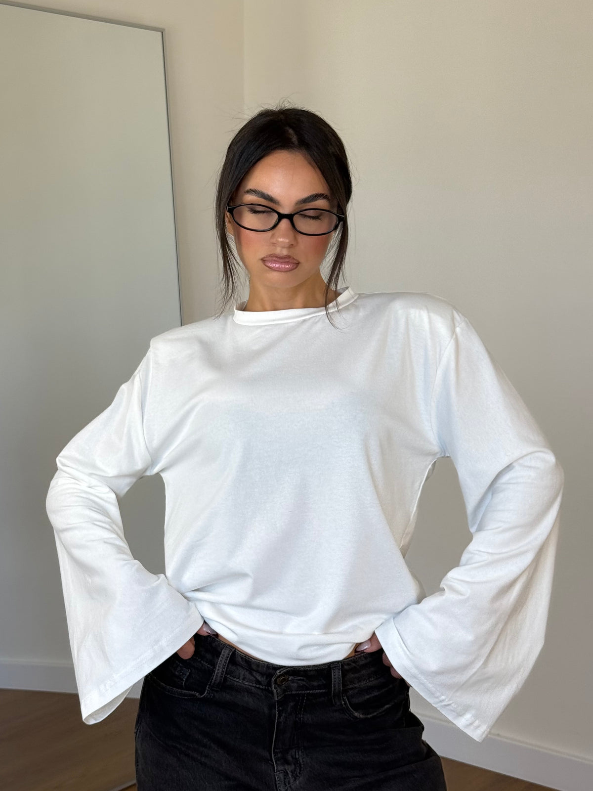 WIDE SLEEVE LONGSLEEVE SHIRT WHITE