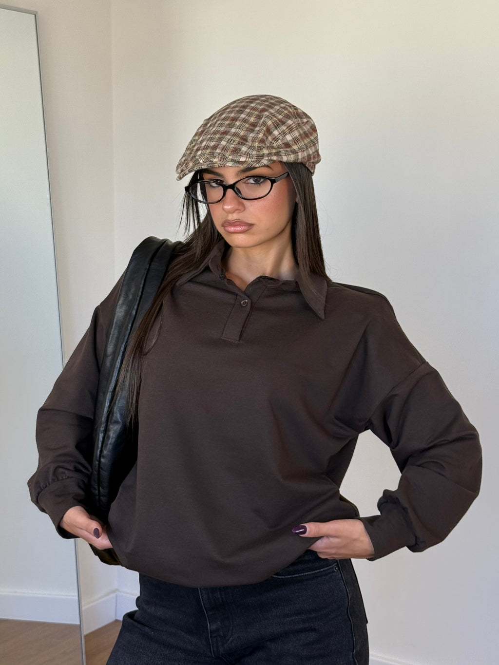 POLO LONGSLEEVE SHIRT BROWN