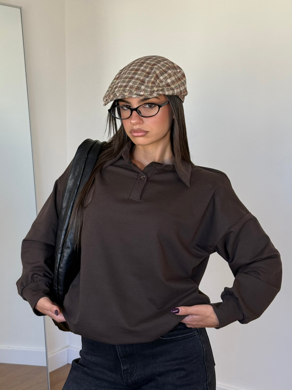 POLO LONGSLEEVE SHIRT BROWN
