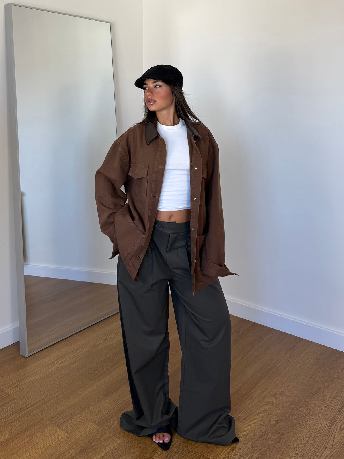 BARN DENIM JACKET BROWN