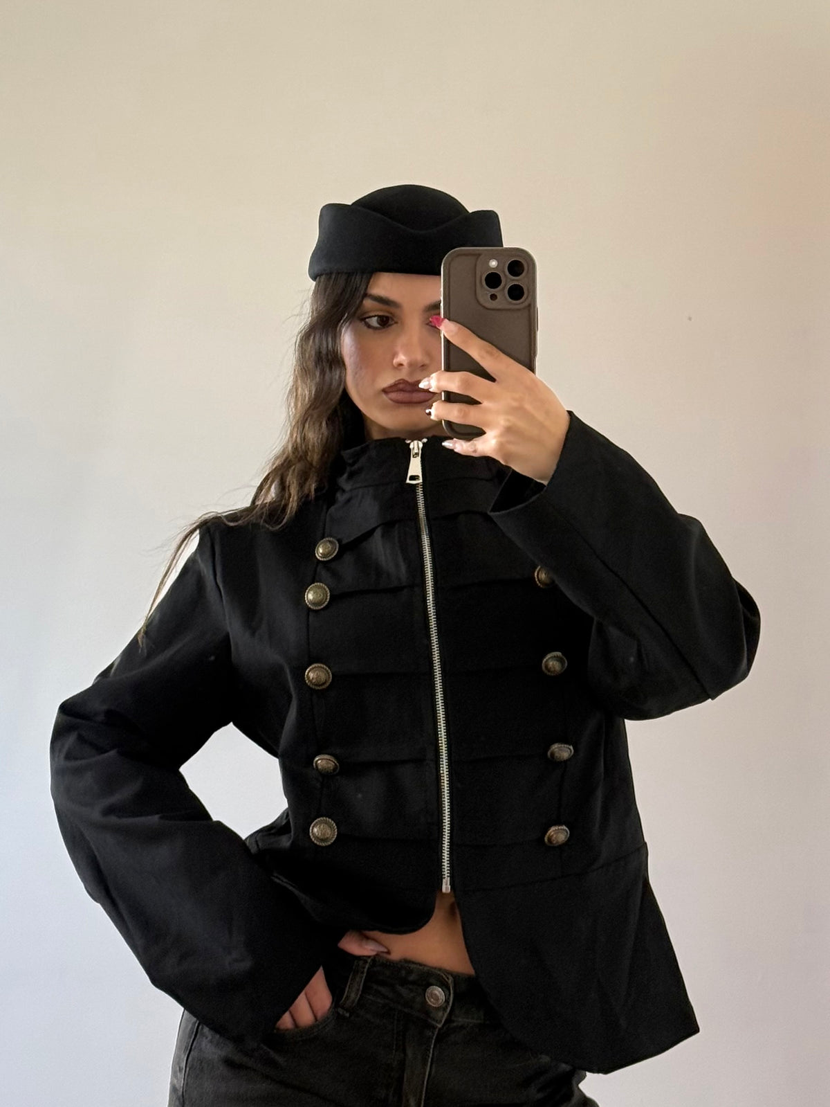 NAPOLEONIC-STYLE ZIP JACKET BLACK