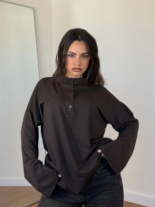 BUTTONS LONGSLEEVE SHIRT BROWN