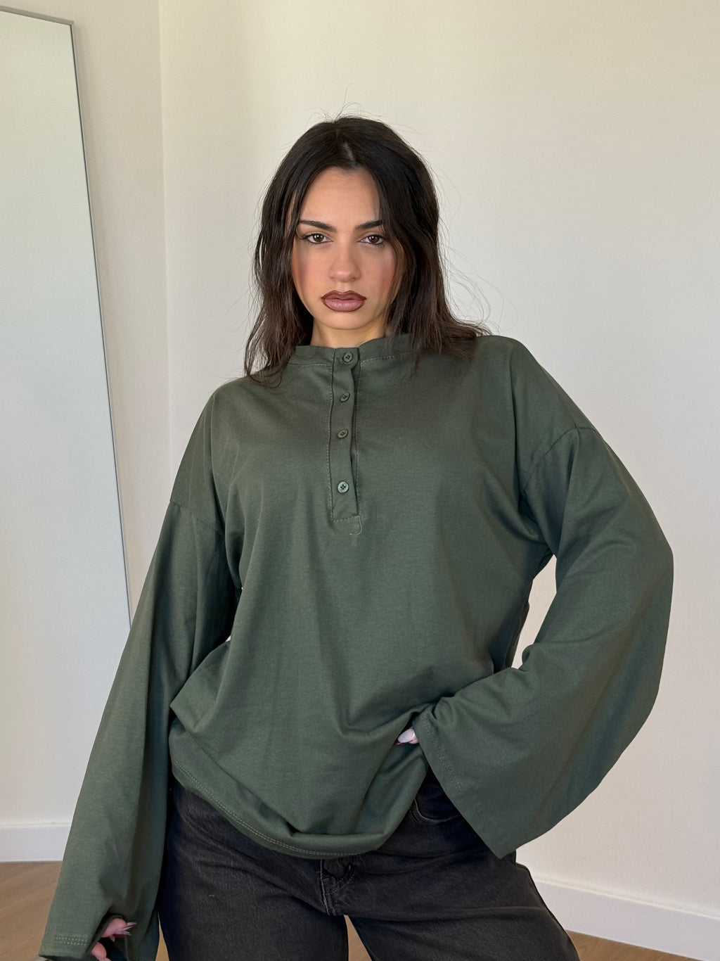 BUTTONS LONGSLEEVE SHIRT GREEN